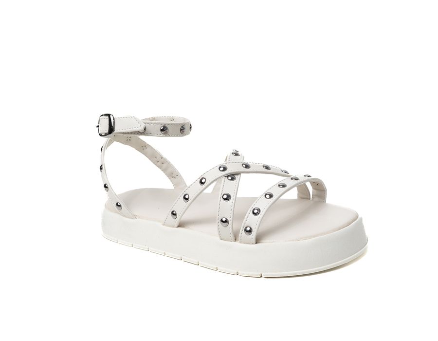 Sandália Flatform Vanessa Off White | KUENTO SHOES